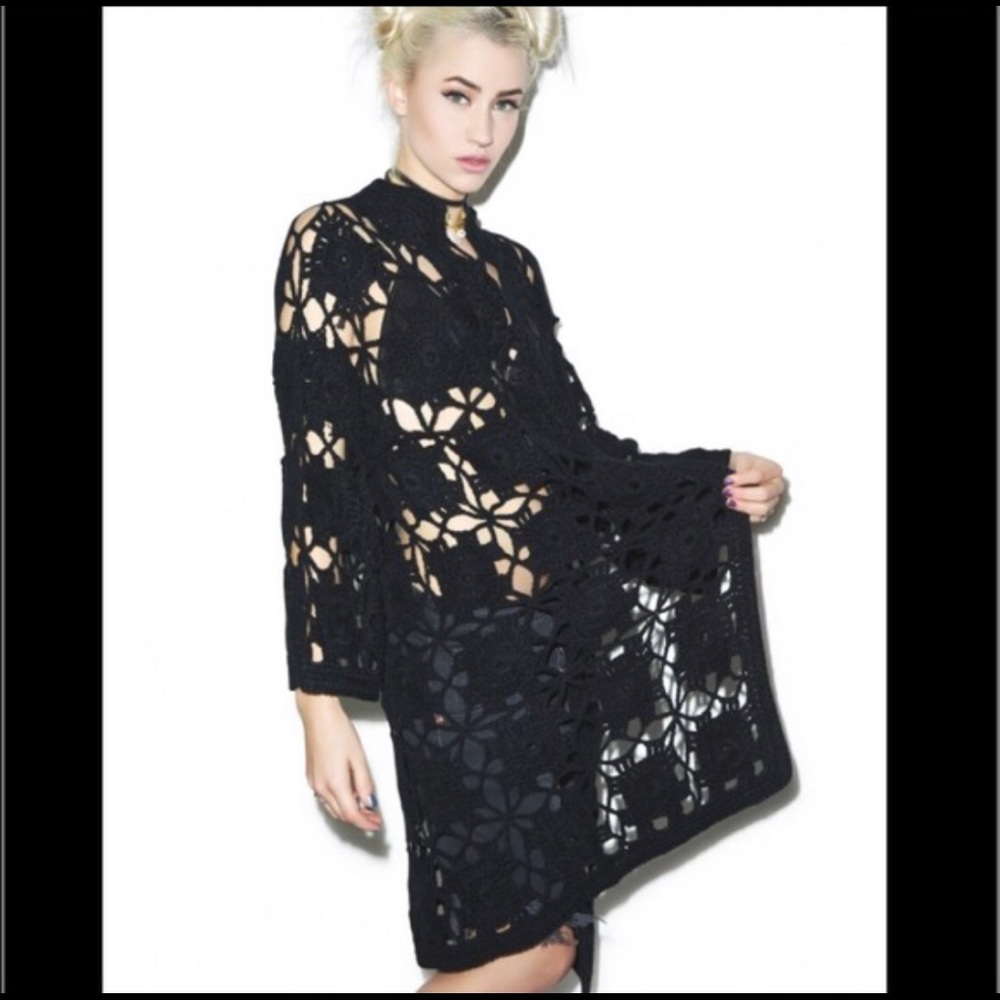 UNIF Astra Duster Crochet Sweater Granny Squares - Picture 2 of 4